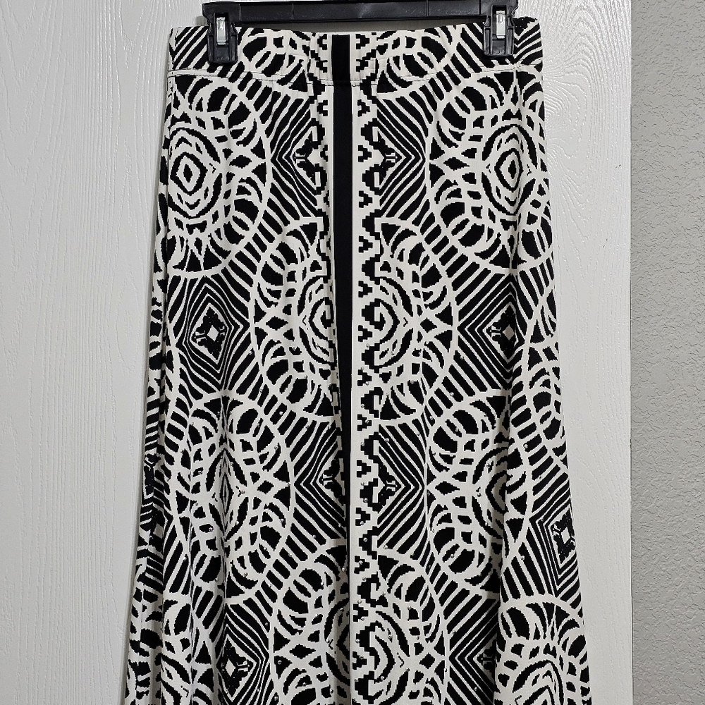 Vintage Metro Wear Skirt Long Black N White Size M